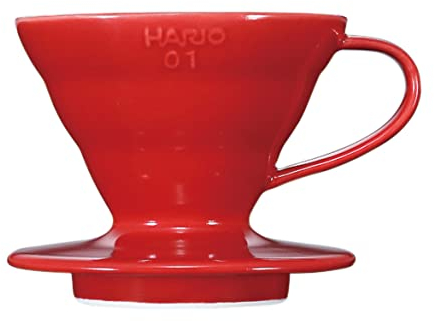 HARIO VDCR-01R V60 Transparenter Kaffee-Tropfer 01 Keramik Rot Kaffee-Tropfer für 1-2 Tassen