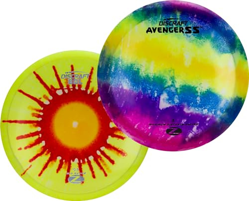 Discraft Z Fly-Dye Doppelpack – Disc-Golf-Set | Buzzz & Nuke SS | Zone & Raptor | Sol & Avenger SS | perfekt für Männer, Frauen und Kinder | Scheibengewicht, Farbe und Folie variieren