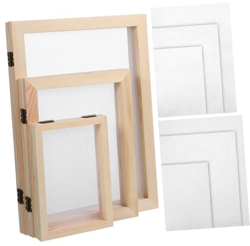 VILLFUL Papiersieb Holzrahmen DIY Papierherstellungsset Für Büttenform Handwerk Und Kunst Für Anfänger Und Erwachsene