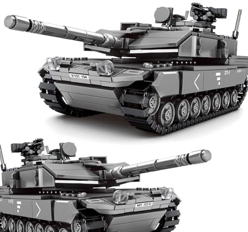 Auspcers Technik Panzer Bausteine Modell, 898 Teile Militär Leopard 2A7 Panzer Modellbausatz, Militär Panzer Bausteine Konstruktionsspielzeug Kompatibel mit Großen Marken