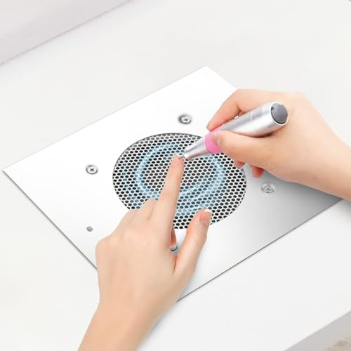 BLUETOP Colector de polvo de uñas de 60 W, mesa de aspirador de polvo integrado, extractor de polvo profesional, colector de polvo de uñas integrado, ventilador silencioso de bajo ruido para salón de