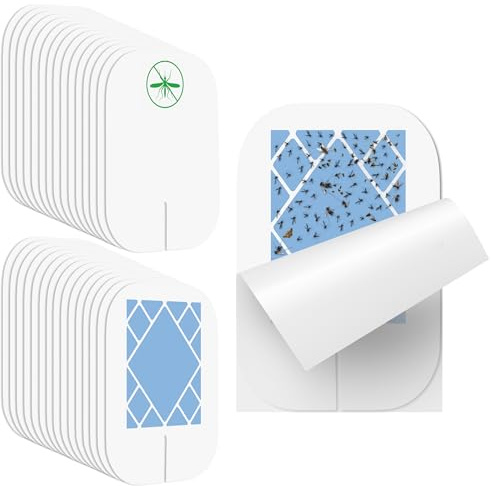 Qualirey Lot de 30 recharges de piège à insectes volants compatibles avec VEYOFLY VF01, panneau à colle, cartes adhésives de rechange pour insectes, moustiques, moucherons, fruits, pièges à mouches à