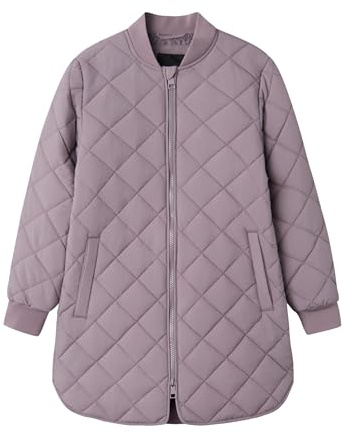 Name it Kids Mädchen Nkfmarlin Quilt Jacket Long Tb, Gray Ridge, Numeric_128