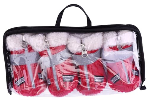 TOGEVAL 4stücke Haustier-Schneeschuhe Hundepfotenschutz Schneestiefel Haustier-Kurzstiefel Fußabdeckung Für Outdoor Winter Scharfe Steine Schnee Rauen Oberflächen