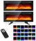 Elektrokamin 3D Wandkamin Elektrischer 60（152cm） Kamin mit Heizung 12 Farbmodi LED Flammeneffekt, 900/1800 W Kaminofen Wand und Einbaukamin Wandmontage Heizung Funktion Fernbedienung Schwarz