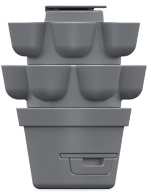 Moutta | WORMgarden Gris 2 jardinières | Jardin Potager Vertical avec lombricomposteur intégré | Cultivez Vos Fruits et légumes | Créez Votre Potager et recyclez Vos déchets | Keyhole Garden