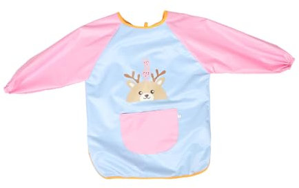 ERINGOGO Malschürze Für Kleinkinder Mit Cartoon-print Und Taschen Lätzchen Für Kunst Und