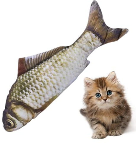 BCHKO Gioco per Gatti Pesce con Menta per Gatti, 20CM Giocattolo in Pelliccia, Giocattolo Interattivo per Gatti con Menta per Gatti, Cuscino Menta per Gatti, Giocattolo per Gatti