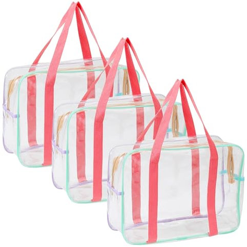 PVC Spielzeug Aufbewahrungstasche, Spielzeug aufbewahrungs beutel PVC, 3 Stück Toy Bag Organizer, make-up Organizer Wasserdichte mit Griffen für Bauklötze(A)