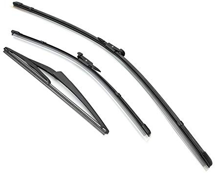 Windscreen Wiper Blades, Universal Fit All Weather Durability Easy Replacement Front Rear Set 24 16 12 Inch for Family Sedan SUV Van Owners Right Hand Drive Car Maintenance