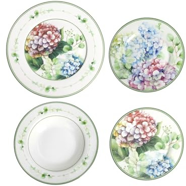 Brandani 51180 TAVOLA 18 PZ FLORA PORCELLANA 26,5/22,5/19