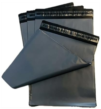 NN BARGAINS 50 Grey Mailing Bags 9x12 Inches – Eco-Friendly 100% Recycled Plastic, Durable & Waterproof Self-Seal Poly Mailers - Envelope – Postal Bags for Shipping – 9x12