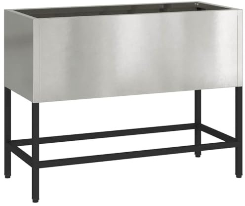 vidaXL Hochbeet Gartenpflanzer Silber 60 x 26 x 45 cm Edelstahl | Robuste Edelstahlstruktur, Perfekt für drinnen und draußen, Schickes Aussehen, das überall passt