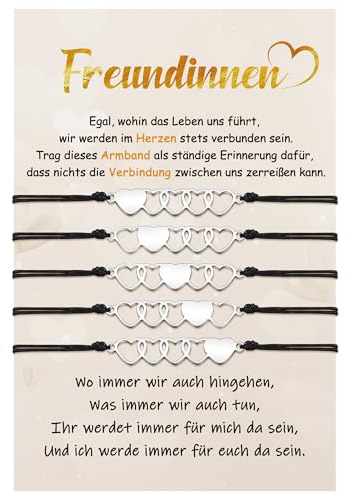 CheersLife 2/3/4/5 Stück Freundschaftsarmbänder, Schwester Geschenk | Geschenk Schwester Geburtstag Herz Armband Damen Freundin, Beste Freundin Geschenke, Geschenke für Mädchen Weihnachten