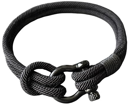 GDDIYING Mens Paracord Bracelet with Stainless Steel Shackle, 21cm Waterproof Nautical Rope Bracelet, Extremely Durable & Scratch Resistant, Handmade Survival Bracelet for Outdoor Sports, Hiking, Camping, Daily Wear