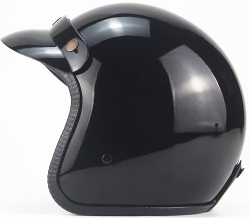 Casque De Moto À Face Ouverte, Casque De Moto Demi-Coquille, Casque Cruiser Homologué Dot/ECE Casque Élégante De Protection Ouverte pour Vélos Motos Chopper Scooter Mobylette 1,XL