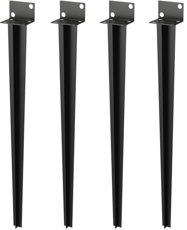 Abhpjuy 4er Set Pfostenträger Einschlagbodenhülse Bodenhülse L-Form 50cm Pfostenträger Feuerverzinkt Einschlaghülse für Zaunpfosten Holzpfosten