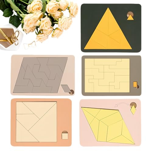 Wooden Block Puzzle Challenges - Wooden Irregular Shape Puzzle | Jigsaw Puzzles | Triangle Wood Brain Teaser | Shapes Puzzles Block Family Game for Kids Family Adults Teens Classroom School