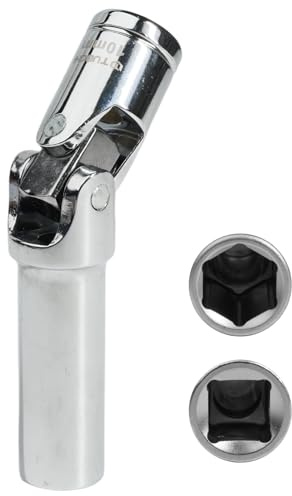 RowGlow Llave articulada para bujia de precalentamiento hexagona 10mm 3/8, Llave de vaso precaldeo auto, acero al cromo-vanadio (10mm)