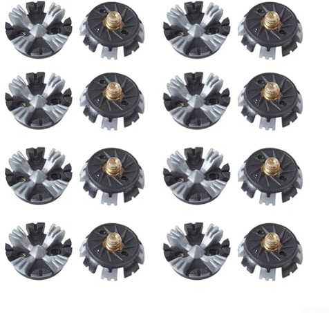 Crampons de golf, crampons à tête de vis en métal pour chaussures de golf, pointes de rechange pour une adhérence sûre sur le terrain (noir-gris)