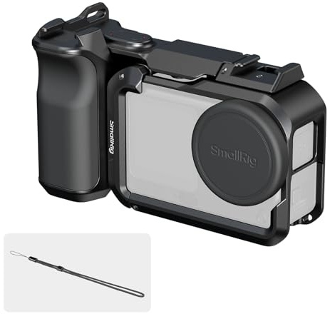 SMALLRIG Kit de poignée pour DJI Osmo Action 6 avec Cage en métal - 6037 | poignée pour Photographie de Rue pour DJI Action 6 avec Bouton d'obturation, Patte de Fixation, Sangle de Poignet, Protection