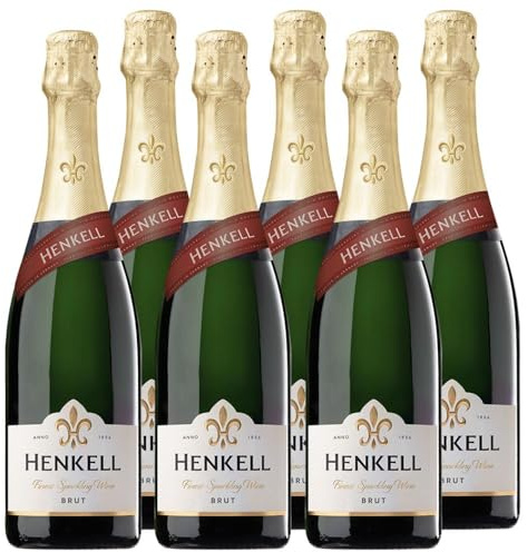 Henkell Sekt Brut (6 x 0,75 l) - Feinperliger Sektgenuss, elegante Cuvée aus den beliebtesten Rebsorten wie Chardonnay, fruchtig-frischer Geschmack, VEGAN