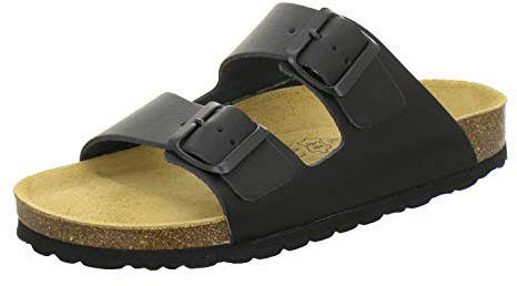 AFS-Schuhe 2100 Pantoletten Damen Leder (41 EU, schwarz)