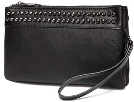VASCHY SAC Clutch, Pochette Donna Elegante, Borsa Tracolla Piccola, Borsetta Ragazza, Pochette e Clutch Nero, Regalo di Natale