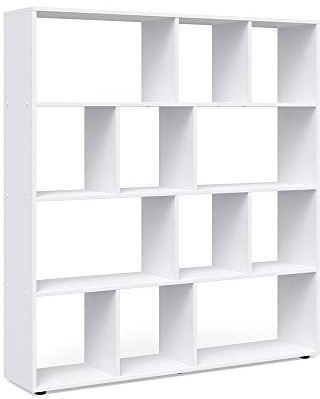 Vicco Raumteiler Pilar, Weiß, 131.6 x 143 cm | zur flexiblen Raumaufteilung und Aufbewahrung von Büchern