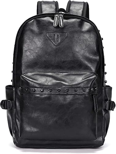 Ro Rox Unisex PU Punk Goth Laptoptasche Schule Uni Rucksack