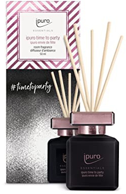 ipuro - zarter ipuro time to party Raumduft - puristischer Raumerfrischer mit karamellig-fruchtigen Noten - stilvoller Lufterfrischer in der Wohnung für ein unverwechselbares Dufterlebnis 50 ml