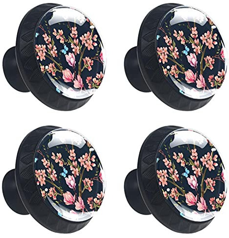Möbelknopf Schmetterlingsblume Möbelgriffe Kinderzimmer 4 Stück Schubladenknopf Bunte Knauf Schrankgriffe Kristall Türknauf Für Jungen und Mädchen 3.5×2.8CM