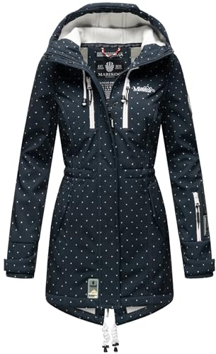 Marikoo B614 Veste softshell pour femme (XS-3XL) avec capuche – Déperlant, intérieur en polaire, poche sur le bras, manteau, veste chaude pour femme, XS