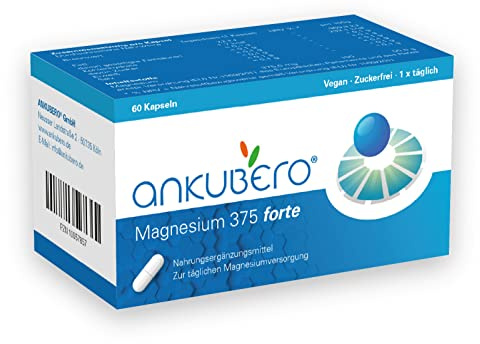 ANKUBERO Magnesium 375 forte, hochdosiertes Magnesium, nur 1 Kapsel pro Tag