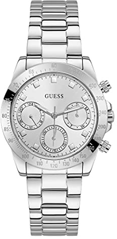 GUESS Damen Analog-Digital Quarz Uhr mit Edelstahl Armband GW0314L1
