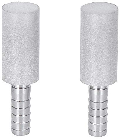 2Pcs 0.5¦Ìm Diffusion Stone Stainless Steel Aeration Stone with 1/4 Inch Outer Diameter Barb,Stainless Steel Aeration Stone, Stainless Steel Aeration Stone, 2Pcs 0.5|¨¬m Diffusiair stones for aqua