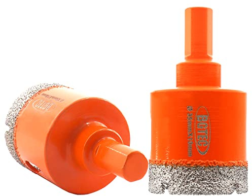 BGTEC Dry Diamond Core Drill Bit, 2Pcs 35mm Vacuum Brazed Hole Saw with Triangle Shank for Porcelain Tile Ceramic Granite Marble Masonry