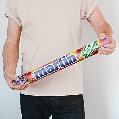 Mega Mentos Rolle personalisiert - Personalisier diese XXL Mentos Rolle mit Namen und Botschaft, mit 21 Mentosrollen in der Geschmackssorte (Fruit)