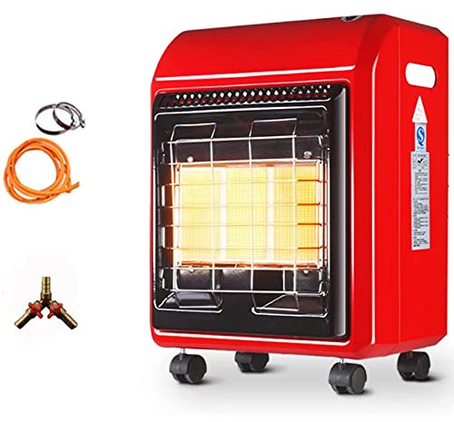 Portable Gas Cabinet Heater, Butane Gas Heater Ceramic Heating Plate, 4200W Mini Tent Heater Propane, Free Standing Space Heater for Camping Living Room Liquefied Gas, 3 Heat Settings,Natural