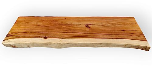 Waschtisch Platte Akazie Massivholz - 175 bis 220cm Waschtischunterplatte aus massivem Holz im rustikalen Landhausstil für einen außergewöhnlichen Waschplatz im Badezimmer (220 cm)