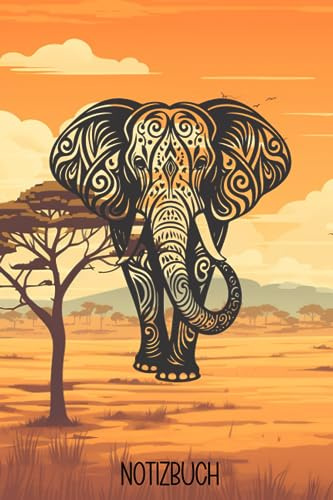 Notizbuch: Notizbuch Elefant, 120 linierte Seiten, A5 (6'x9'), schönes Tagebuch und Journal, Notebook für die Savanne, Reisetagebuch Safari, Elephant