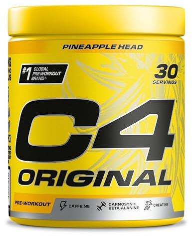 C4 Original Beta Alanine Sports Nutrition Bulk Pre Workout Powder for Men & Women | Best Pre-Workout Energy Drink Supplements | Creatine Monohydrate | Pineapple | 30 Servings