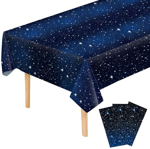 GTDOOCE 3 Pezzi Tovaglia di Carta Compleanno 137x274cm, Blu, Plastica, Rettangolare per Feste