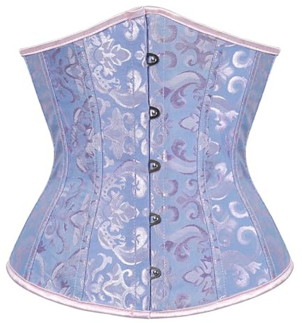 Blue Underbust Corset Top Bustier Corsets for Women Waist Trainer Fashion Plus Size S
