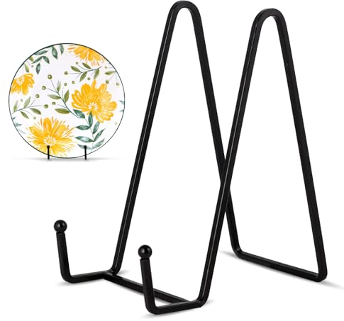 MetVot 2 Stück 15 cm Staffelei Tellerständer Aufsteller Tischstaffelei Tellerhalter Buchständer Deko Ständer Mini Metall