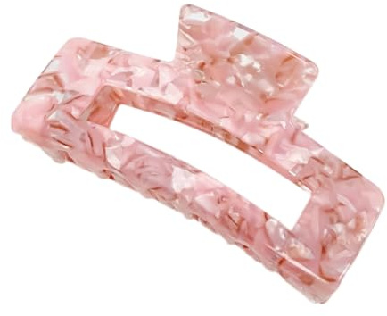 Wambere 1 Stück Damen Haarklammern Groß Acetat Haarklauenclip Haarspangen für Dickes Haar Rutschfestes Haar Jaw Clips Kopfbedeckung Haarschmuck Haarstyling Zubehör für Frauen Mädchen,Rosa B