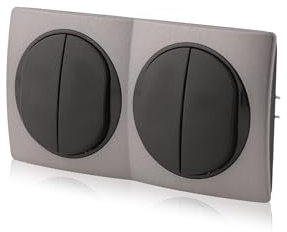 2 interruttori seriali Nobilis 10AX 250 V interruttore a pulsante interruttore bipolare e 2 cornici 80 x 151 mm antracite/nero orizzontale
