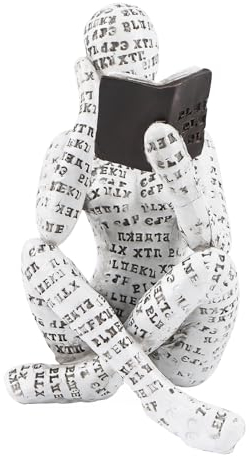 MplehDa Lesende Frau, Figur Deko Für Regal, Lesende Frau Deko Regal, Bücherwurm-Skulptur, Kleine Lesende Frauen Geformte Skulptur Lesen Bösewicht Desktop Bücher Regal Handwerk Statue