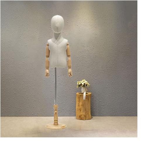 Nähen Schaufensterpuppe Kinderkleid Form Kinder Schaufensterpuppe Torso, höhenverstellbar 93-140 cm Kleinkind Schaufensterpuppenkörper Ansteckbarer Schaufensterpuppe Nähtorso mit Holzsockel