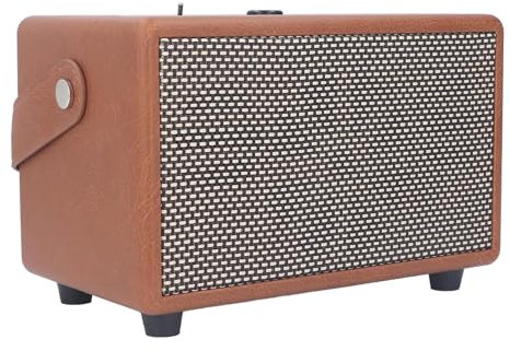 Altavoz Altavoz de Radio Retro Altavoz de Subwoofer de Cuero Sintético Radio Altavoz Cuero de Imitación Inalámbrico Antiguo Cuero Sintético Altavoces